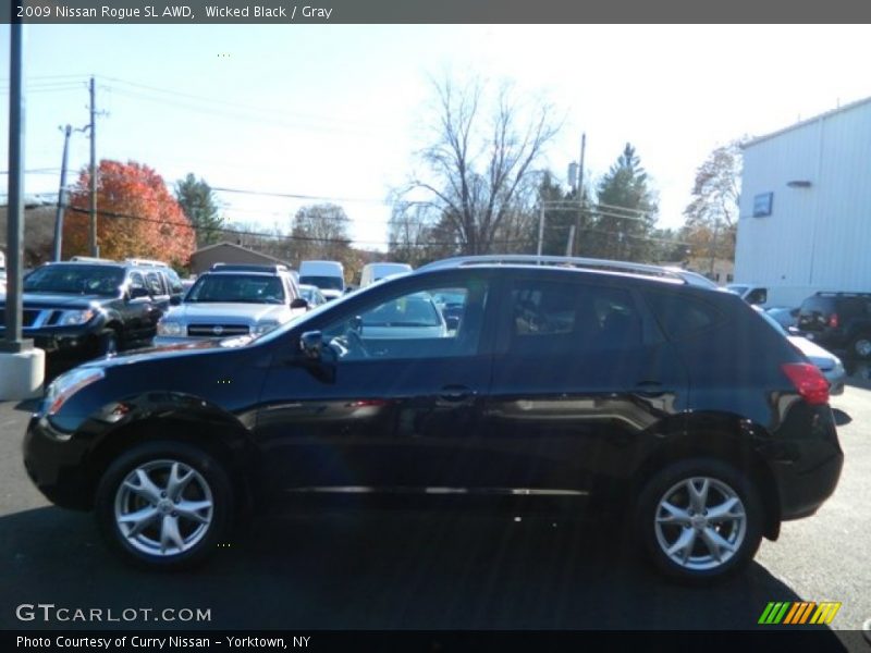Wicked Black / Gray 2009 Nissan Rogue SL AWD