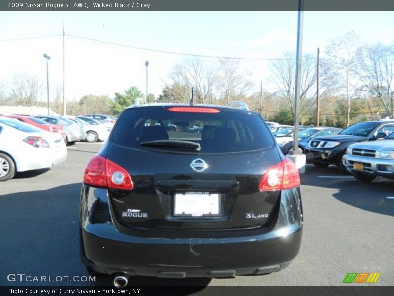 Wicked Black / Gray 2009 Nissan Rogue SL AWD