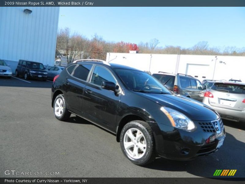 Wicked Black / Gray 2009 Nissan Rogue SL AWD