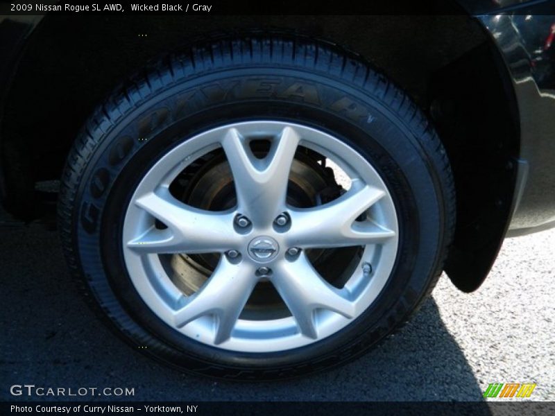 Wicked Black / Gray 2009 Nissan Rogue SL AWD