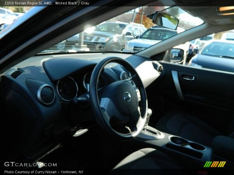 Wicked Black / Gray 2009 Nissan Rogue SL AWD