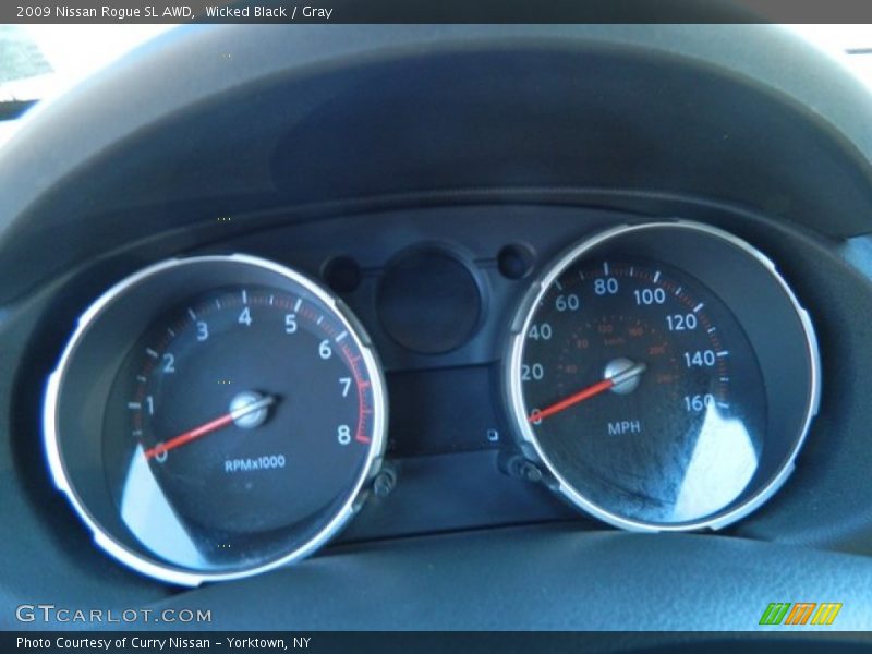 Wicked Black / Gray 2009 Nissan Rogue SL AWD