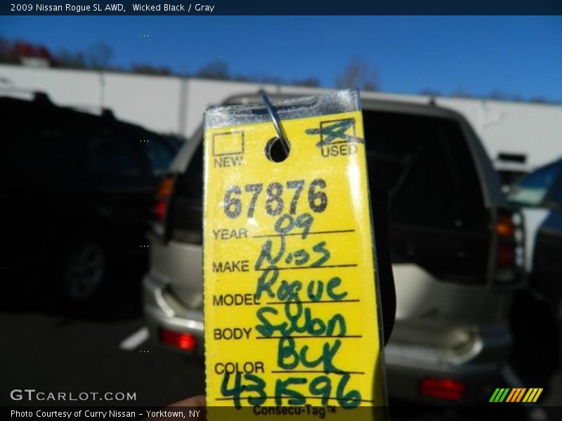 Wicked Black / Gray 2009 Nissan Rogue SL AWD