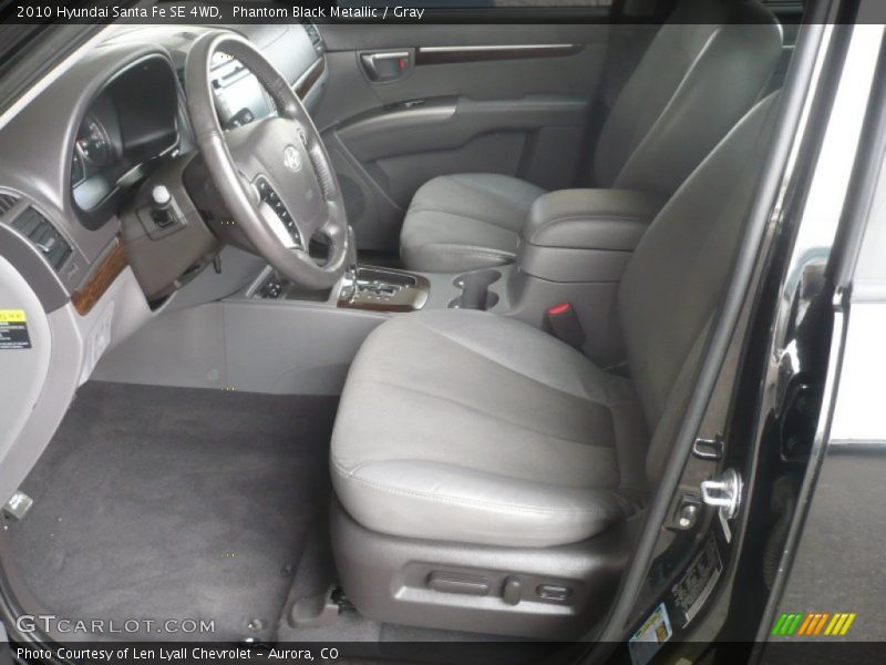 Phantom Black Metallic / Gray 2010 Hyundai Santa Fe SE 4WD