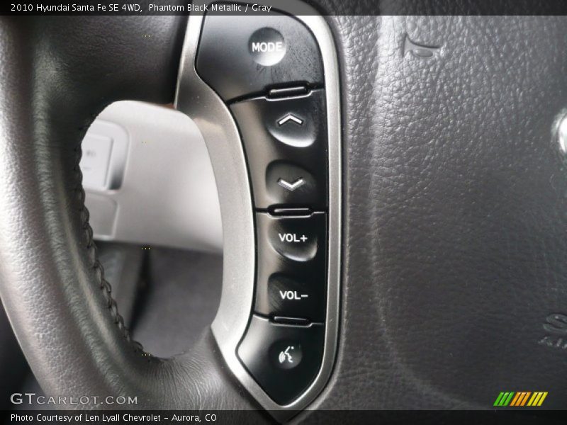 Phantom Black Metallic / Gray 2010 Hyundai Santa Fe SE 4WD