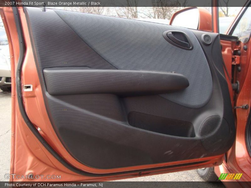 Blaze Orange Metallic / Black 2007 Honda Fit Sport