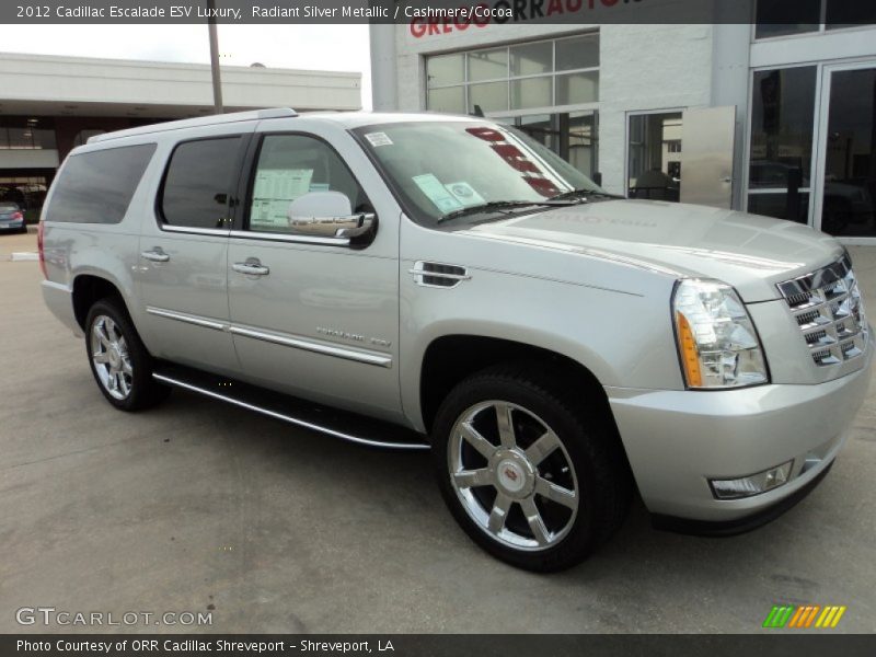 Radiant Silver Metallic / Cashmere/Cocoa 2012 Cadillac Escalade ESV Luxury