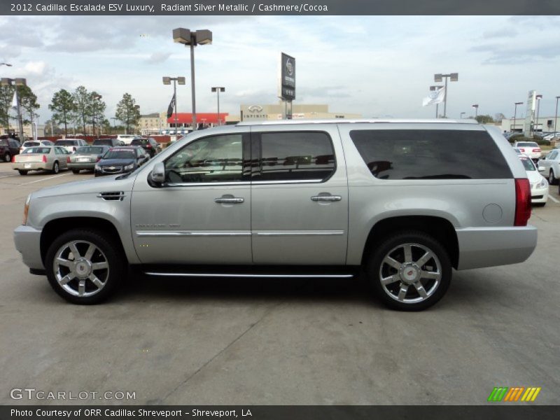 Radiant Silver Metallic / Cashmere/Cocoa 2012 Cadillac Escalade ESV Luxury