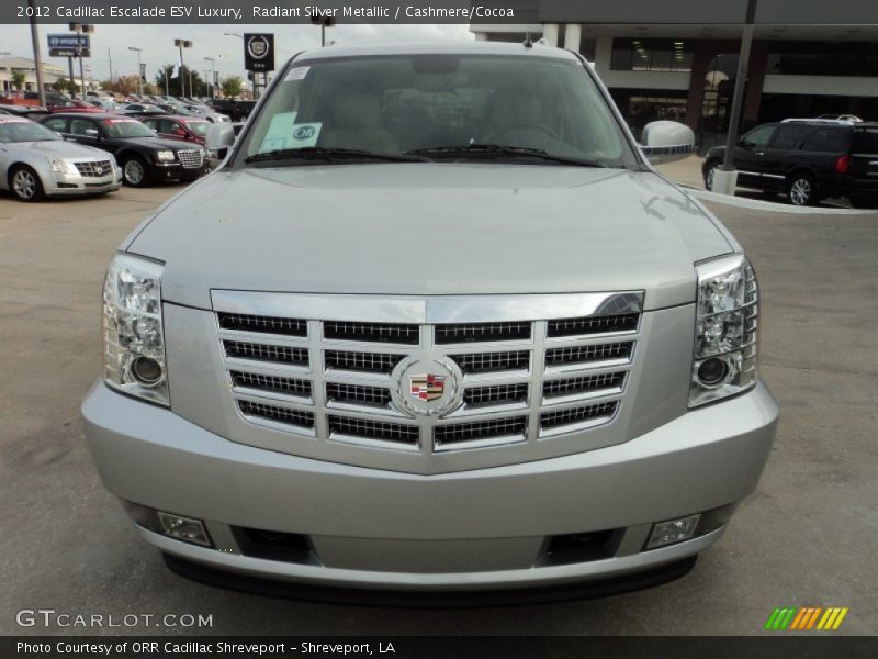 Radiant Silver Metallic / Cashmere/Cocoa 2012 Cadillac Escalade ESV Luxury