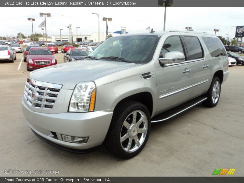 Radiant Silver Metallic / Ebony/Ebony 2012 Cadillac Escalade ESV Luxury