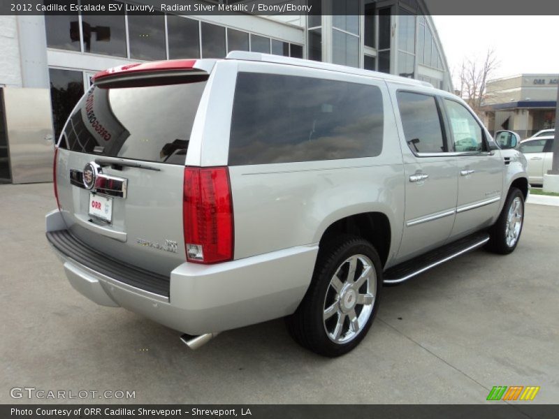 Radiant Silver Metallic / Ebony/Ebony 2012 Cadillac Escalade ESV Luxury