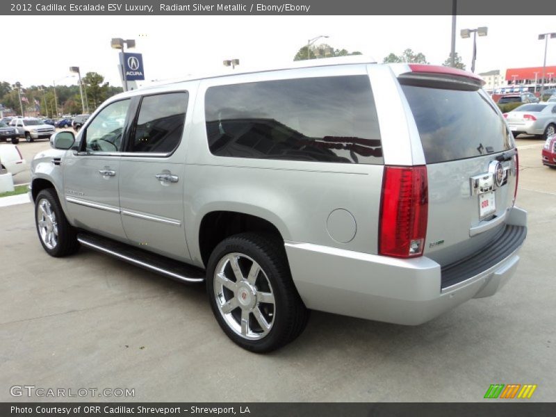 Radiant Silver Metallic / Ebony/Ebony 2012 Cadillac Escalade ESV Luxury