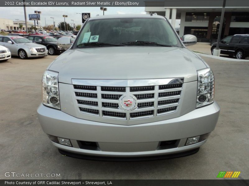 Radiant Silver Metallic / Ebony/Ebony 2012 Cadillac Escalade ESV Luxury