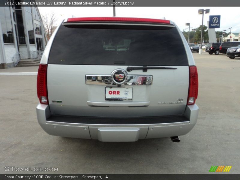 Radiant Silver Metallic / Ebony/Ebony 2012 Cadillac Escalade ESV Luxury