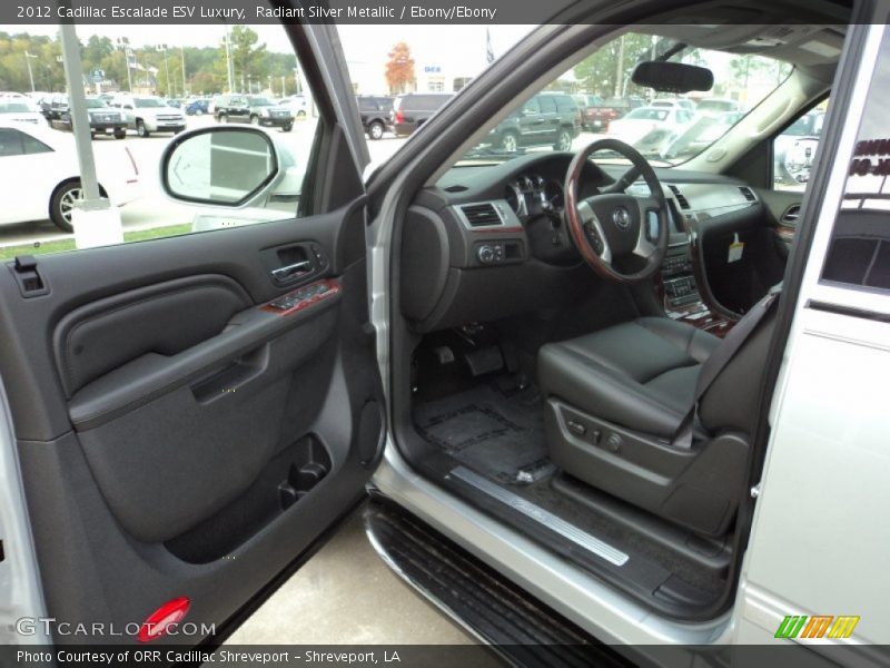 Radiant Silver Metallic / Ebony/Ebony 2012 Cadillac Escalade ESV Luxury