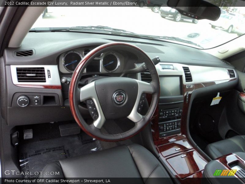 Radiant Silver Metallic / Ebony/Ebony 2012 Cadillac Escalade ESV Luxury