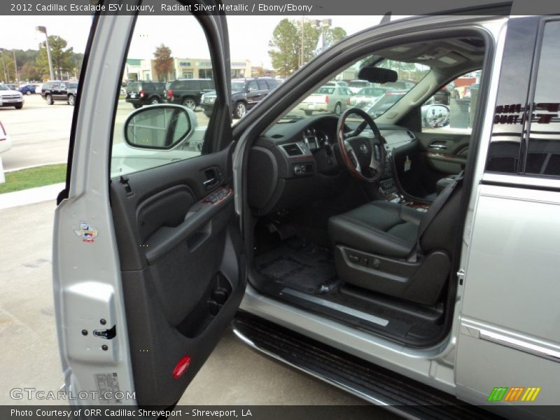 Radiant Silver Metallic / Ebony/Ebony 2012 Cadillac Escalade ESV Luxury