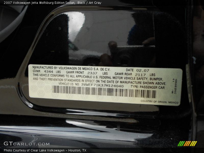 Black / Art Gray 2007 Volkswagen Jetta Wolfsburg Edition Sedan