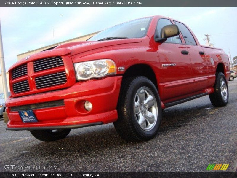 Flame Red / Dark Slate Gray 2004 Dodge Ram 1500 SLT Sport Quad Cab 4x4