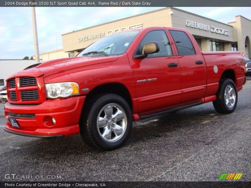 Flame Red / Dark Slate Gray 2004 Dodge Ram 1500 SLT Sport Quad Cab 4x4