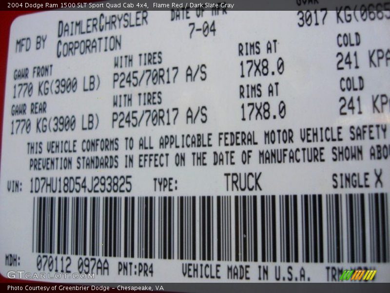 Flame Red / Dark Slate Gray 2004 Dodge Ram 1500 SLT Sport Quad Cab 4x4