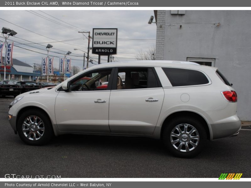 White Diamond Tricoat / Cashmere/Cocoa 2011 Buick Enclave CXL AWD