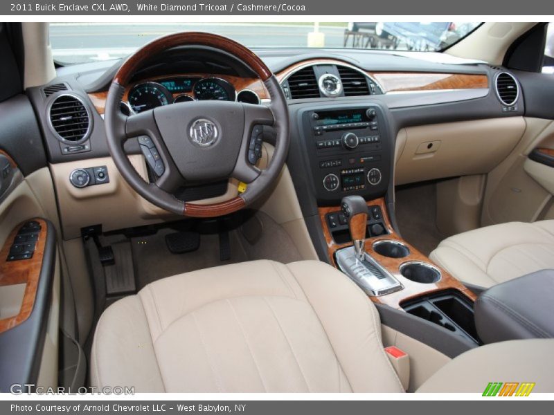White Diamond Tricoat / Cashmere/Cocoa 2011 Buick Enclave CXL AWD