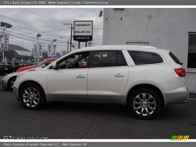 White Diamond Tricoat / Cashmere/Cocoa 2011 Buick Enclave CXL AWD