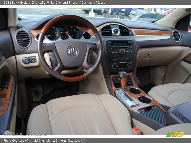 White Diamond Tricoat / Cashmere/Cocoa 2011 Buick Enclave CXL AWD