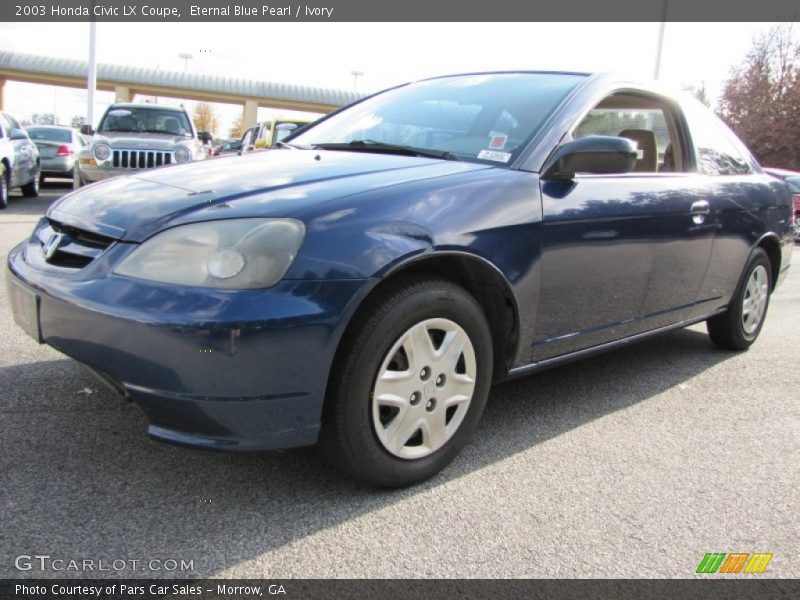 Eternal Blue Pearl / Ivory 2003 Honda Civic LX Coupe