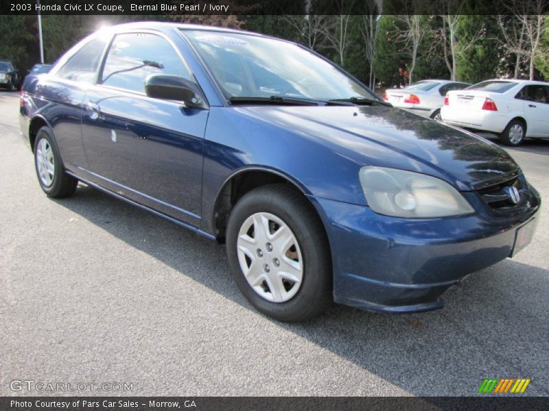 Eternal Blue Pearl / Ivory 2003 Honda Civic LX Coupe