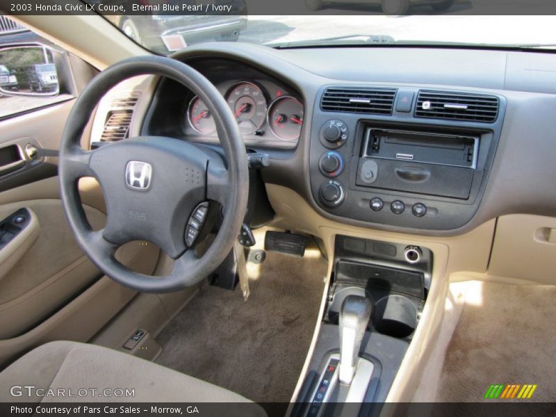 Eternal Blue Pearl / Ivory 2003 Honda Civic LX Coupe