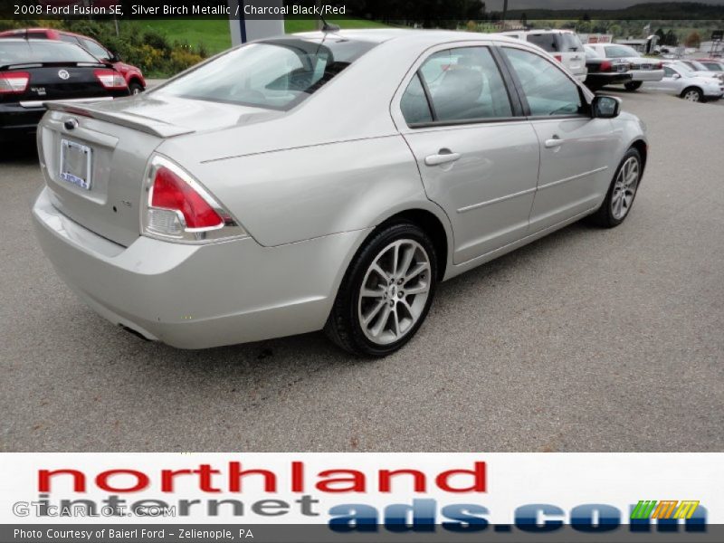 Silver Birch Metallic / Charcoal Black/Red 2008 Ford Fusion SE