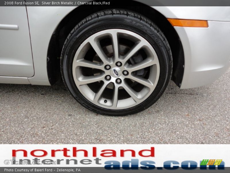 Silver Birch Metallic / Charcoal Black/Red 2008 Ford Fusion SE