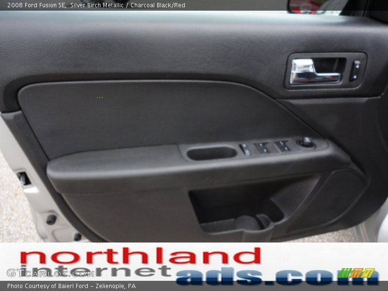 Silver Birch Metallic / Charcoal Black/Red 2008 Ford Fusion SE