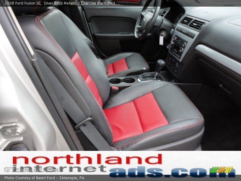 Silver Birch Metallic / Charcoal Black/Red 2008 Ford Fusion SE