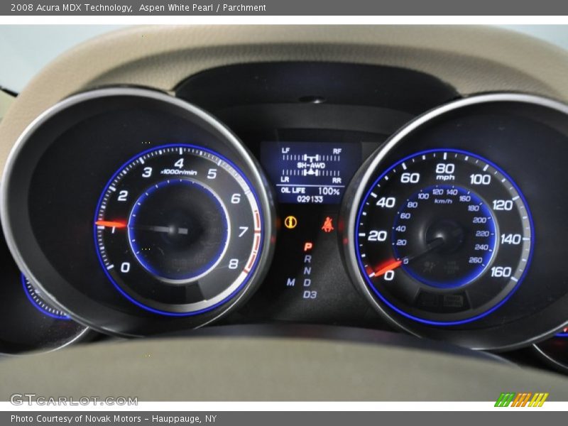 Aspen White Pearl / Parchment 2008 Acura MDX Technology