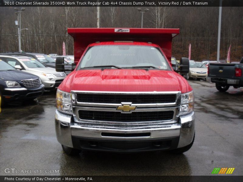 Victory Red / Dark Titanium 2010 Chevrolet Silverado 3500HD Work Truck Regular Cab 4x4 Chassis Dump Truck