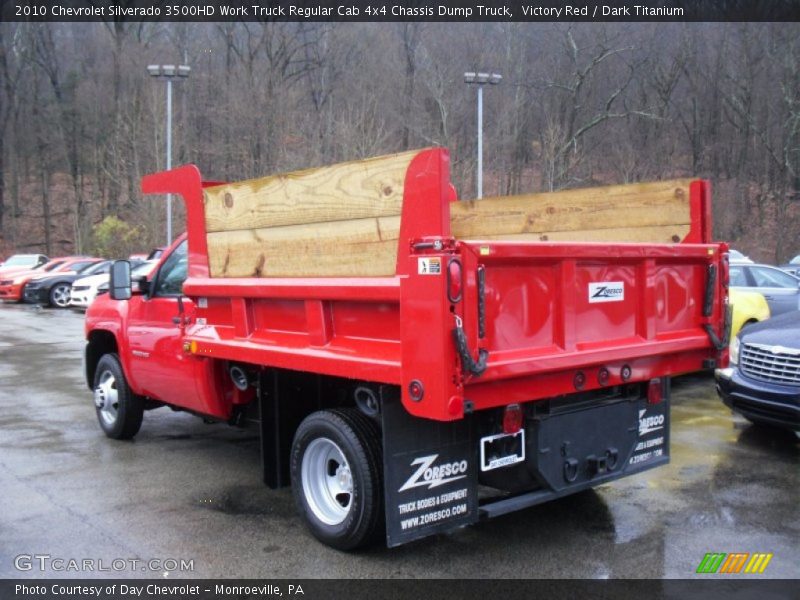 Victory Red / Dark Titanium 2010 Chevrolet Silverado 3500HD Work Truck Regular Cab 4x4 Chassis Dump Truck