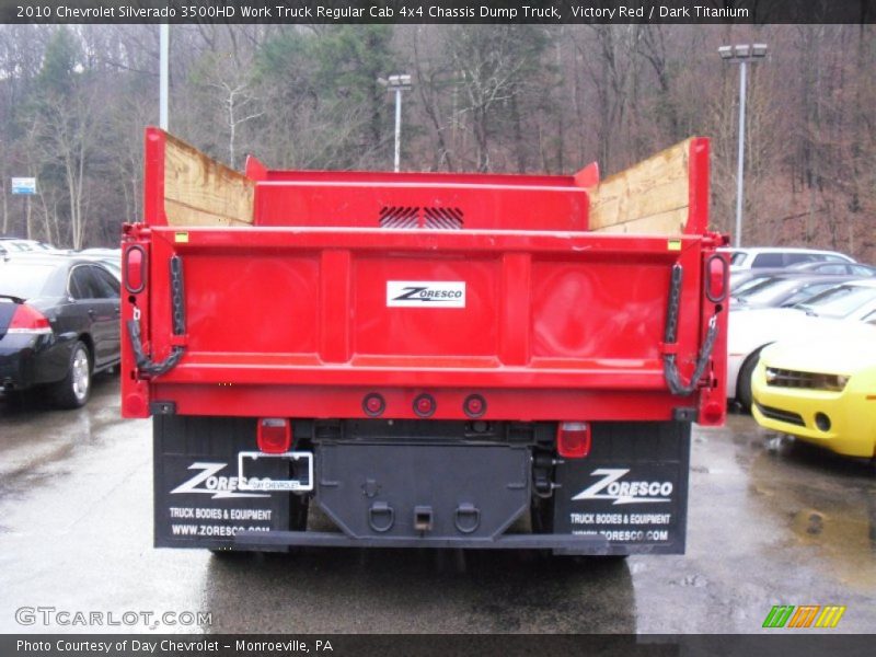 Victory Red / Dark Titanium 2010 Chevrolet Silverado 3500HD Work Truck Regular Cab 4x4 Chassis Dump Truck