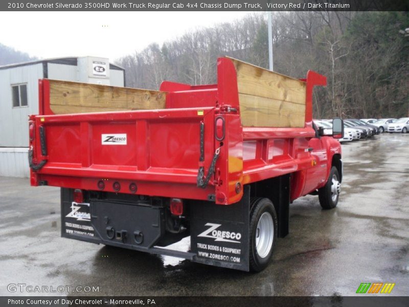 Victory Red / Dark Titanium 2010 Chevrolet Silverado 3500HD Work Truck Regular Cab 4x4 Chassis Dump Truck