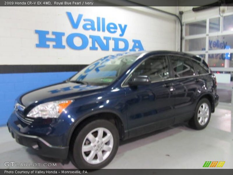 Royal Blue Pearl / Ivory 2009 Honda CR-V EX 4WD