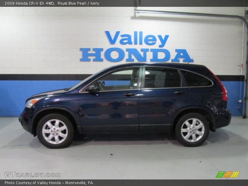 Royal Blue Pearl / Ivory 2009 Honda CR-V EX 4WD