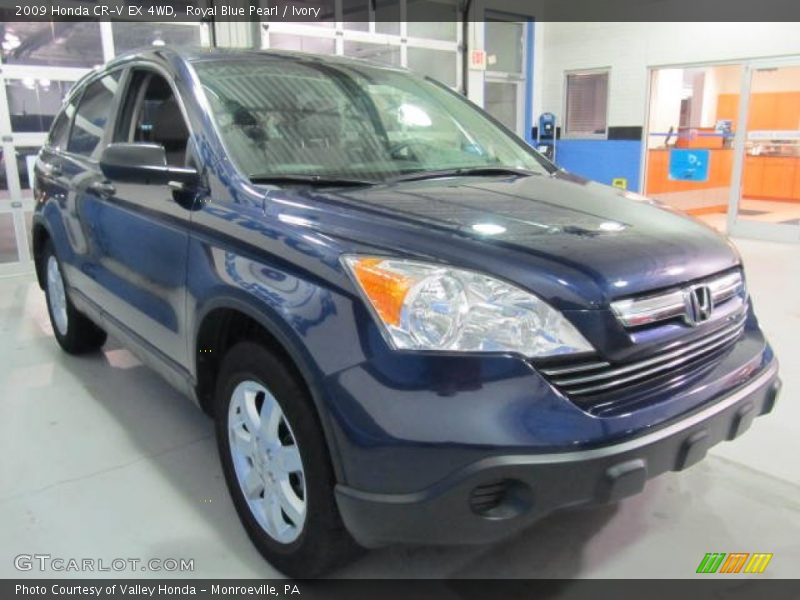 Royal Blue Pearl / Ivory 2009 Honda CR-V EX 4WD