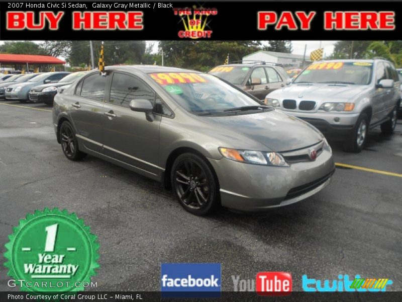 Galaxy Gray Metallic / Black 2007 Honda Civic Si Sedan