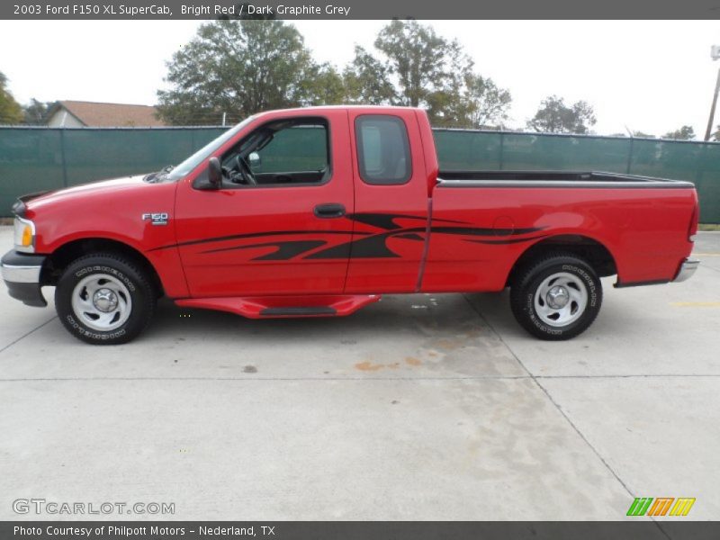 Bright Red / Dark Graphite Grey 2003 Ford F150 XL SuperCab
