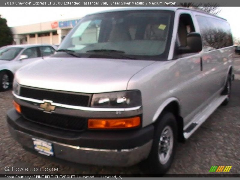 Sheer Silver Metallic / Medium Pewter 2010 Chevrolet Express LT 3500 Extended Passenger Van