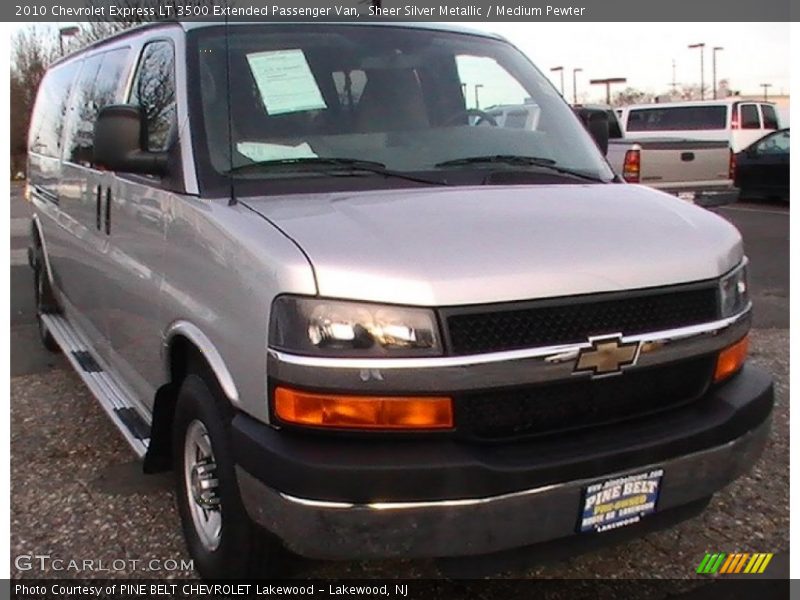 Sheer Silver Metallic / Medium Pewter 2010 Chevrolet Express LT 3500 Extended Passenger Van