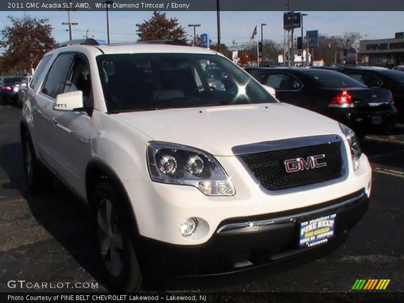 White Diamond Tintcoat / Ebony 2011 GMC Acadia SLT AWD