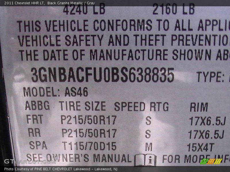 Black Granite Metallic / Gray 2011 Chevrolet HHR LT